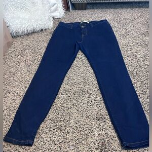 FURY Brand Women's Pullon Dark blue denim Straight Ankle Jeans Size 14 made USA